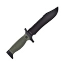 CUCHILLO TIPO OSO PUÑO Y FUNDA ABS VERDE-NEGRO