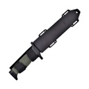 CUCHILLO TIPO OSO PUÑO Y FUNDA ABS VERDE-NEGRO