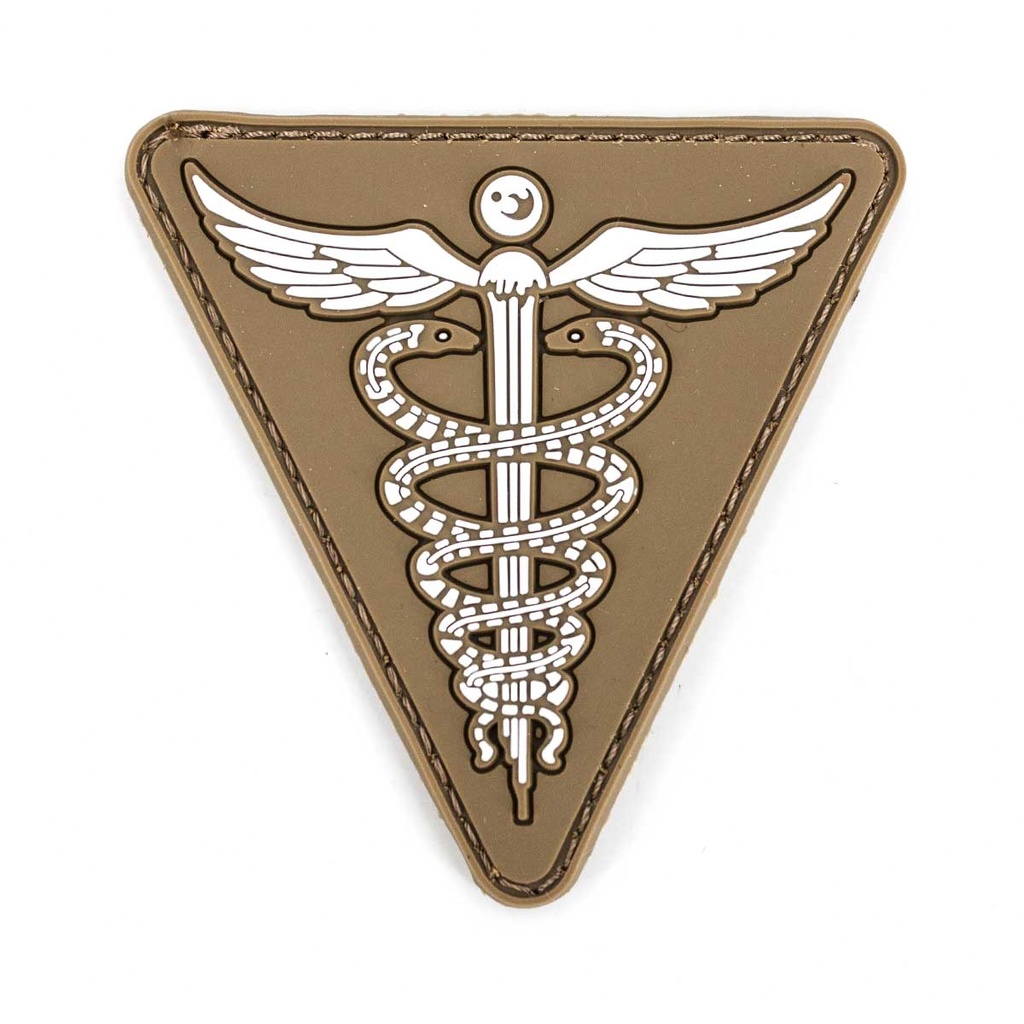 PARCHE PVC MEDICAL C/VELCRO TRIANGULO COYOTE
