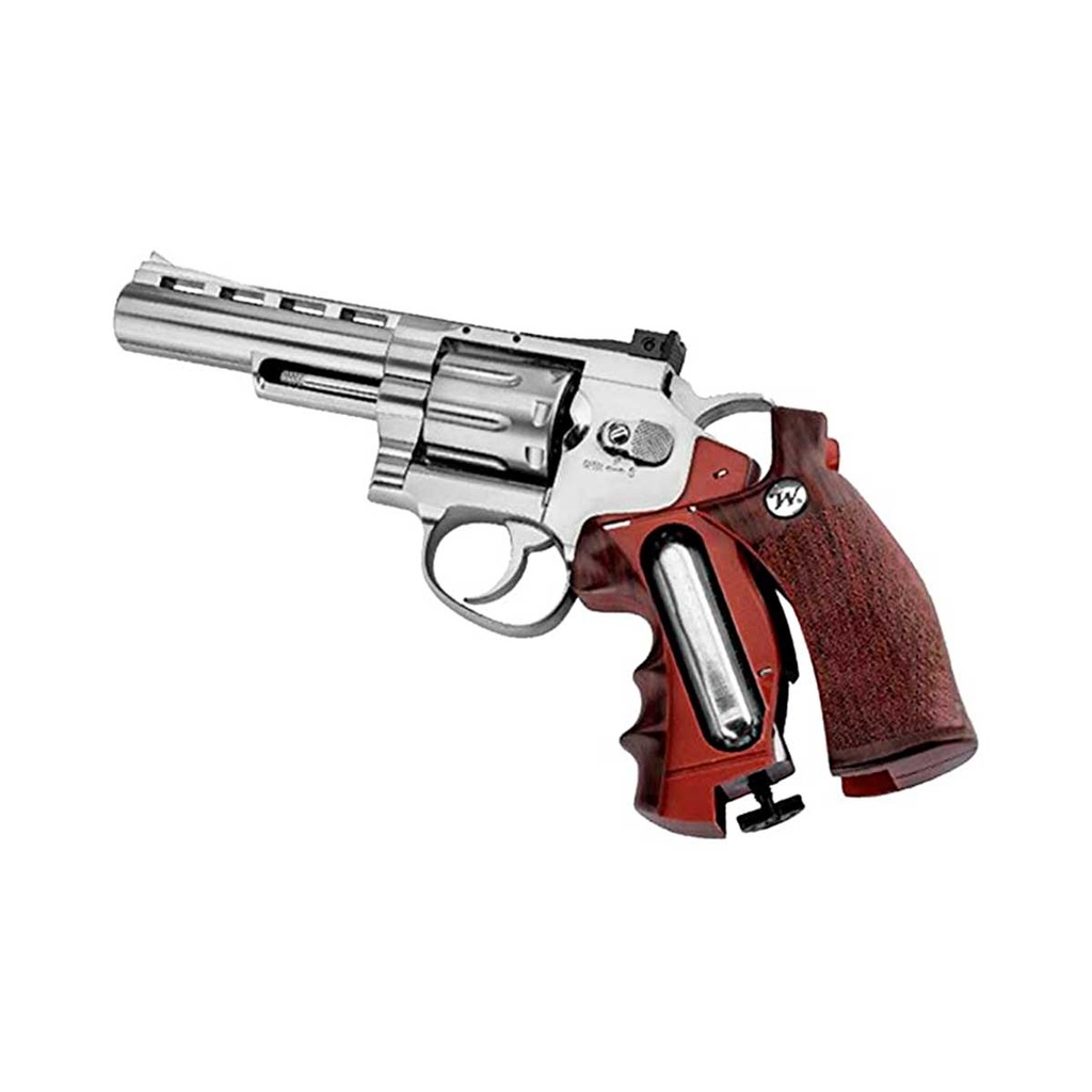 REVOLVER GAMO WINCHESTER 4" CO2 4.5 PLATA