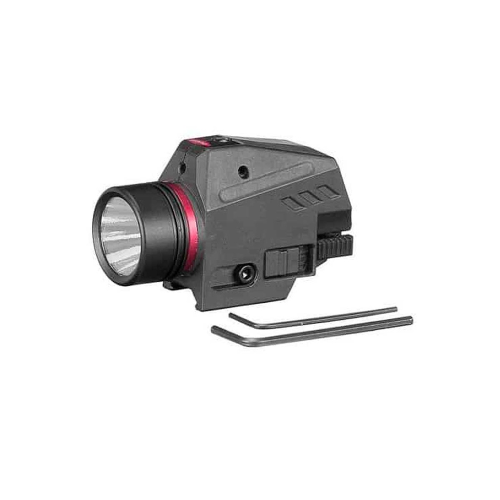 LINTERNA TACTICA C/LASER ROJO SD129 NEGRA