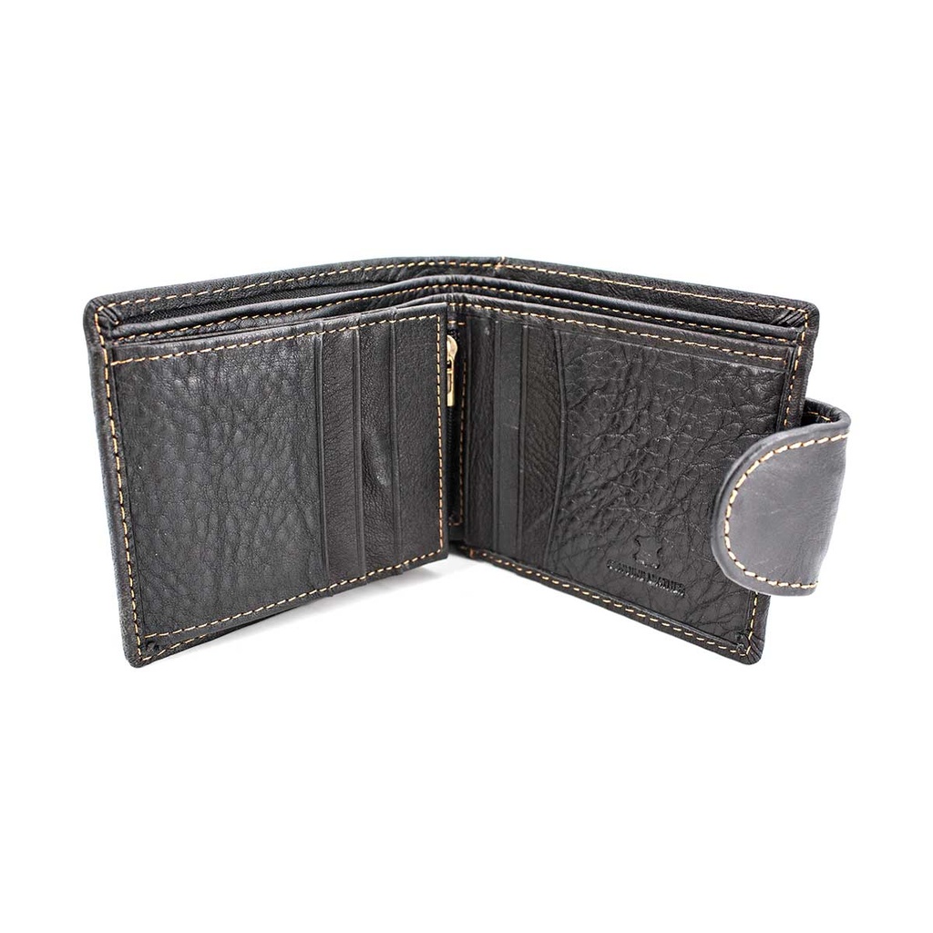 CARTERA PIEL ESTRELLA NEGRA-MARRON