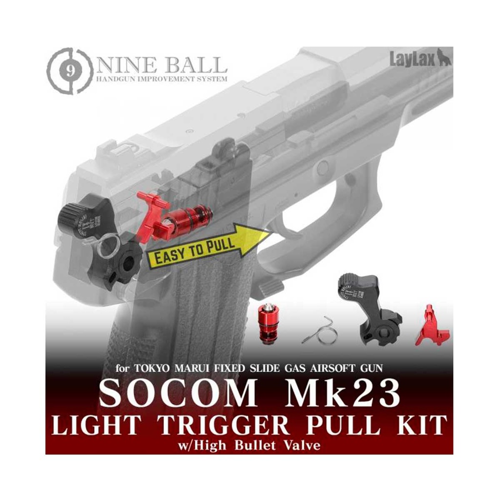 KIT VALVULA Y MARTILLO MK23 LAYLAX/NINE BALL ROJO