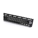 RAIL METAL 11 HUECOS M-LOK/KEYMOD ALUMINIO NEGRO