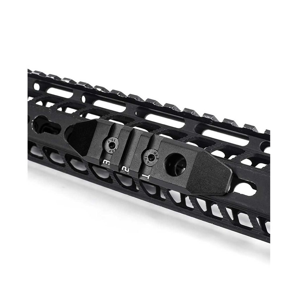 RAIL METAL 3 HUECOS M-LOK/KEYMOD ALUMINIO NEGRO