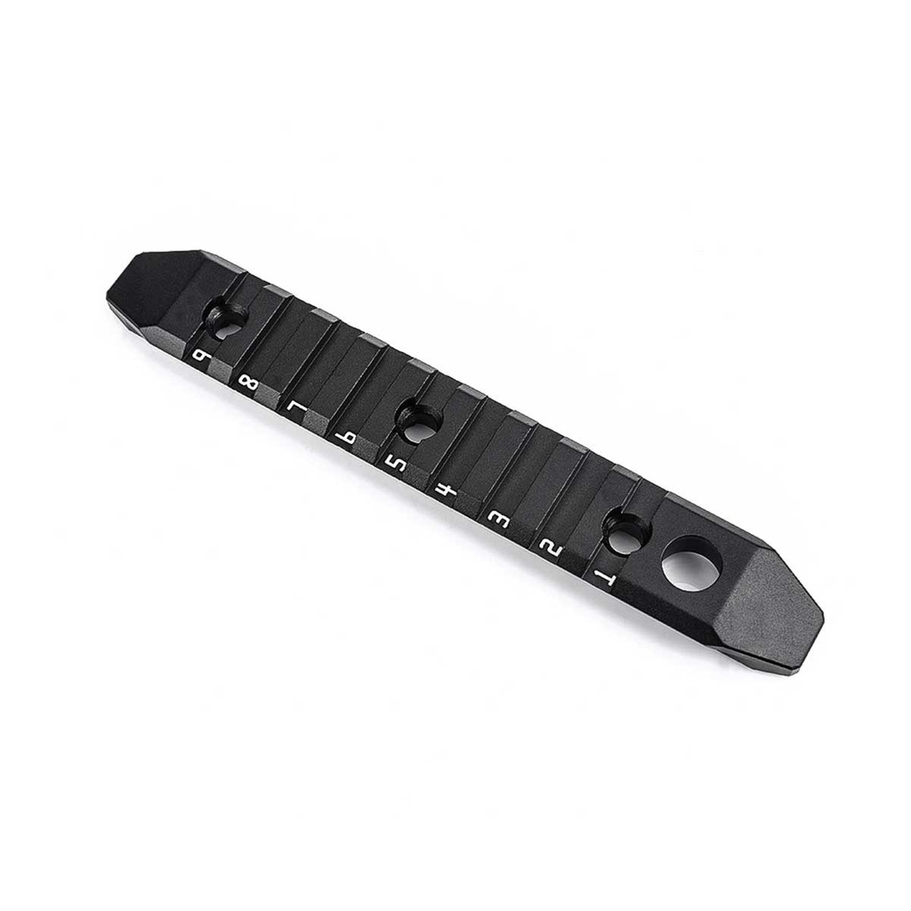 RAIL METAL 9 HUECOS M-LOK/KEYMOD ALUMINIO NEGRO