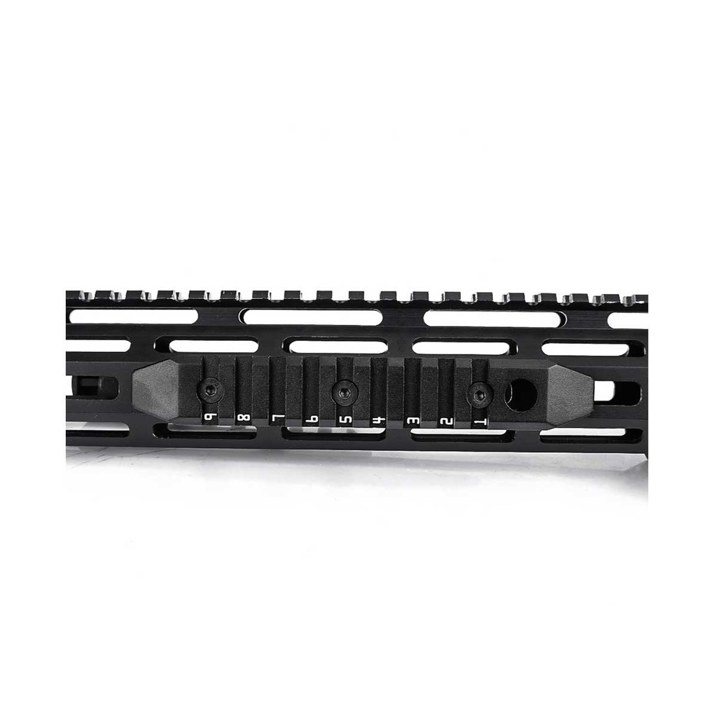 RAIL METAL 9 HUECOS M-LOK/KEYMOD ALUMINIO NEGRO