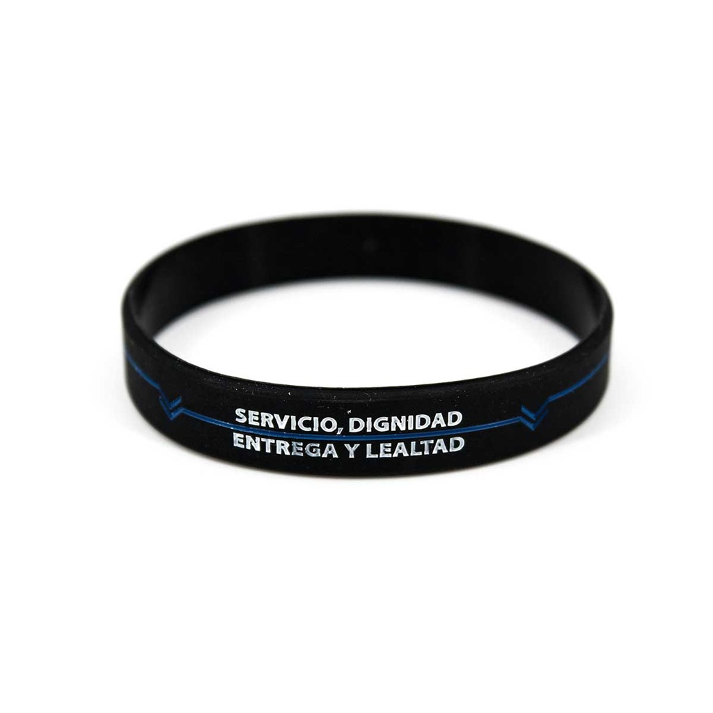 PULSERA GOMA POLICIA NACIONAL NEGRA