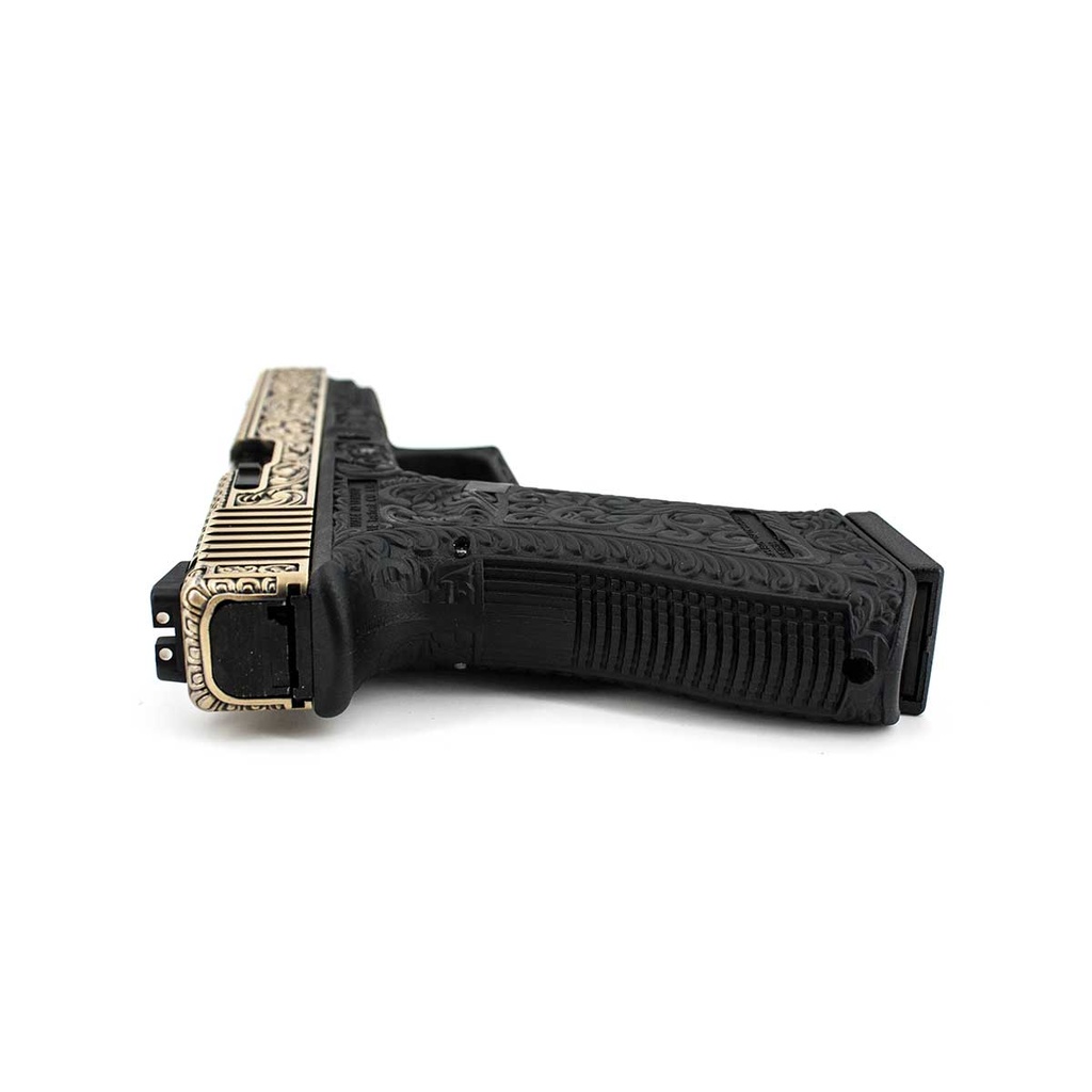 PISTOLA WE G34 ETCHED FULL METAL DORADO NEGRA