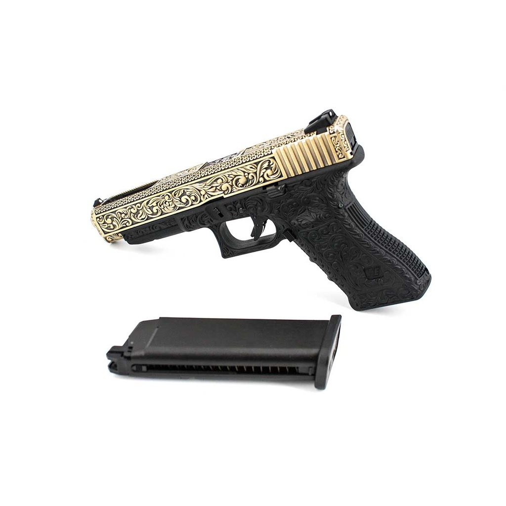 PISTOLA WE G34 ETCHED FULL METAL DORADO NEGRA