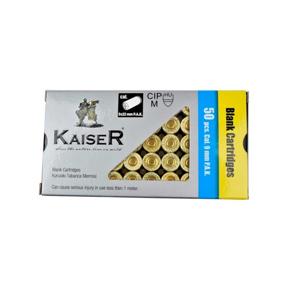 BALAS FOGUEO KAISER 9MM 50PCS DORADA