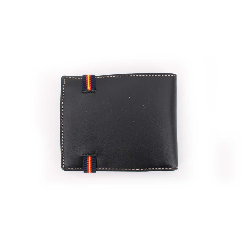 CARTERA PIEL BANDA ESPAÑA ELASTICA LATERAL NEGRA