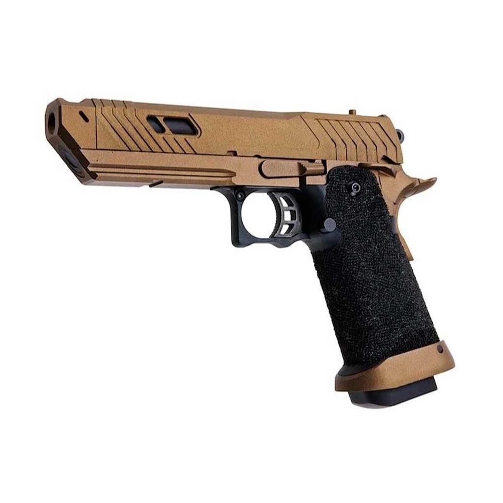 PISTOLA GOLDEN EAGLE HI-CAPA 5.1 ESTILO SAND VIPER PARA RMR GAS TAN