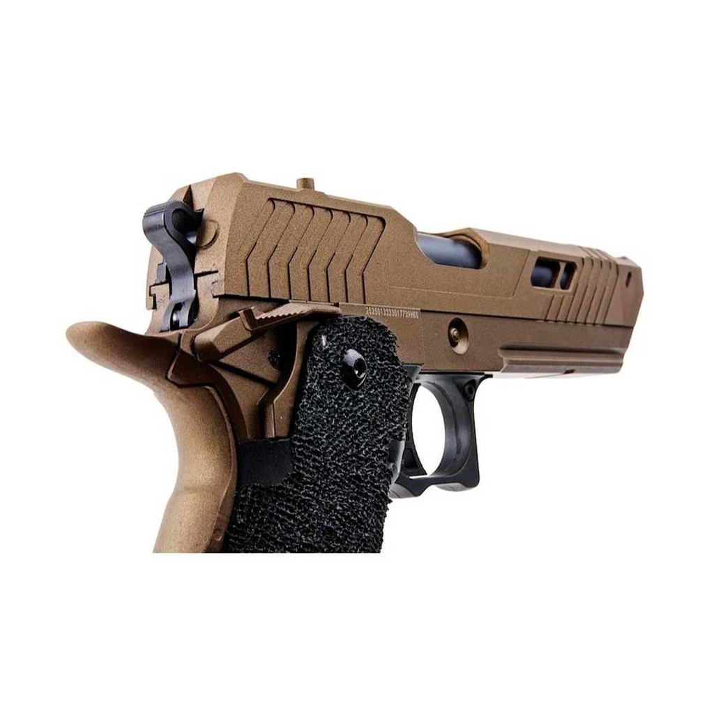 PISTOLA GOLDEN EAGLE HI-CAPA 5.1 ESTILO SAND VIPER PARA RMR GAS TAN