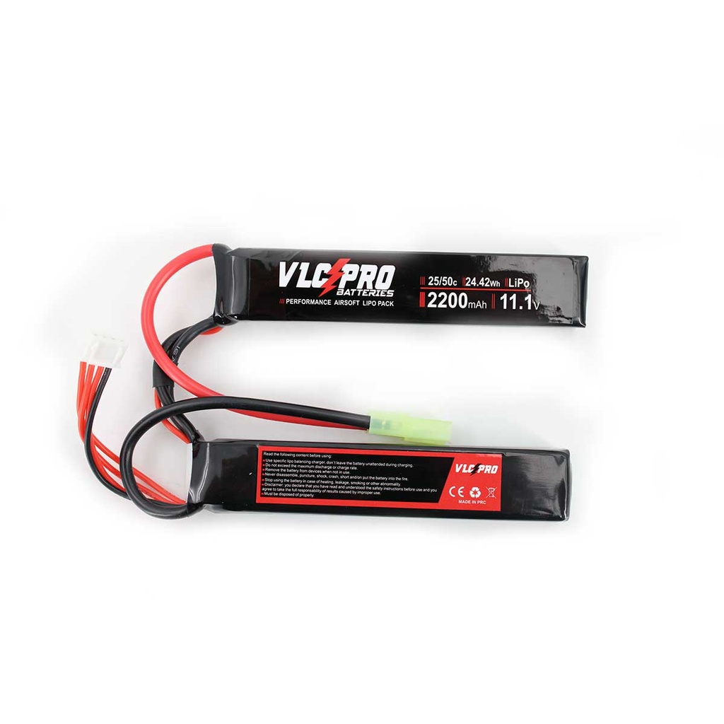 BATERIA VLC PRO LIPO 11.1V 2200MAH 25C/50C 2STICK NEGRA