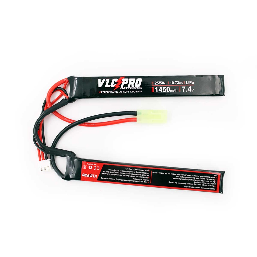 BATERIA VLC PRO LIPO 7.4V 1450MAH 25C/50C 2STICK NEGRA