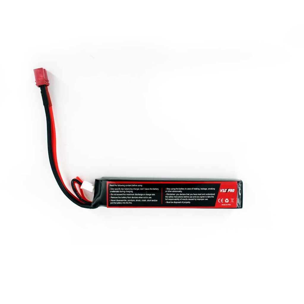 BATERIA VLC PRO LIPO 11.1V 1100MAH 25C/50C 1STICK T-DEAN NEGRA