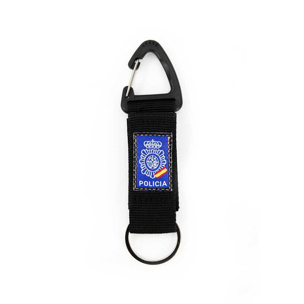 LLAVERO MOSQUETON TRIANGULO POLICIA NACIONAL NEGRO
