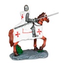 CABALLO TEMPLARIO MARRON 20 CM LANZA