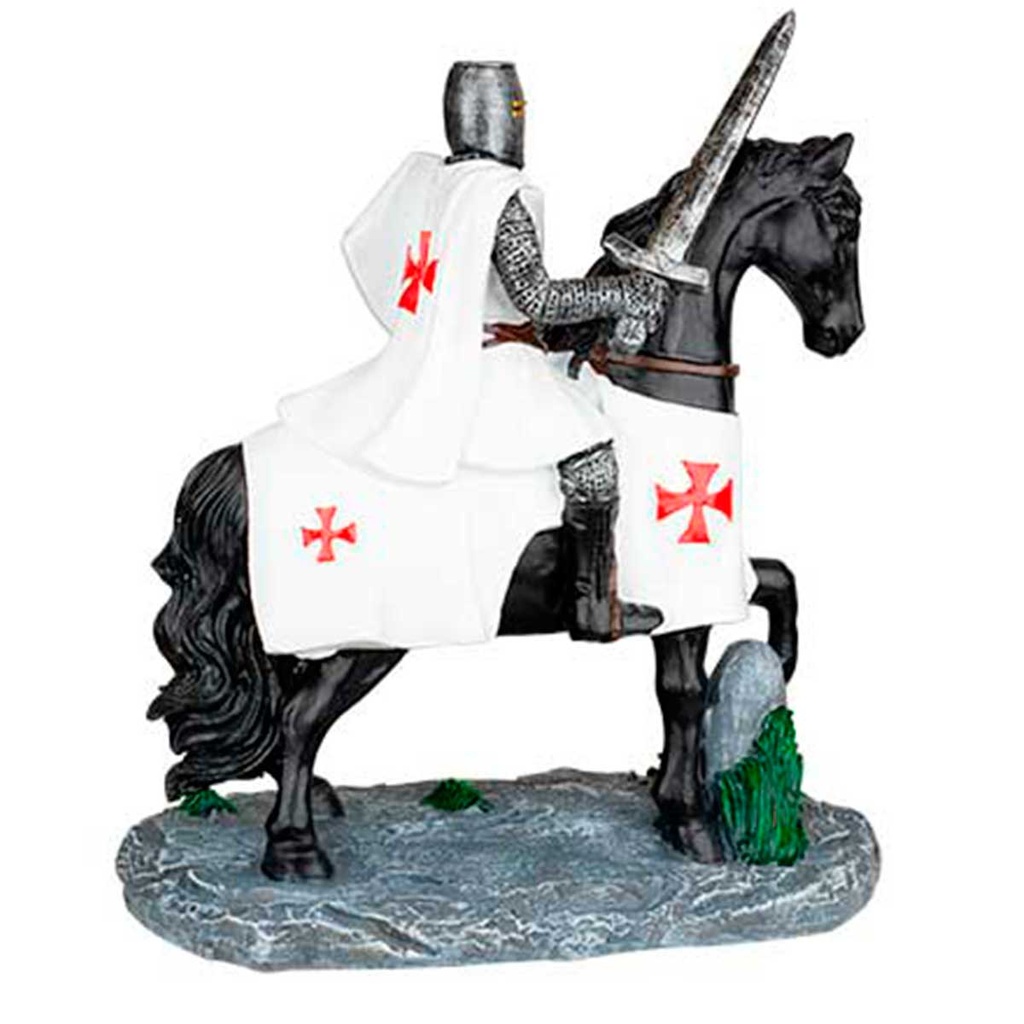 CABALLO TEMPLARIO BLANCO ESPADA 20 CM