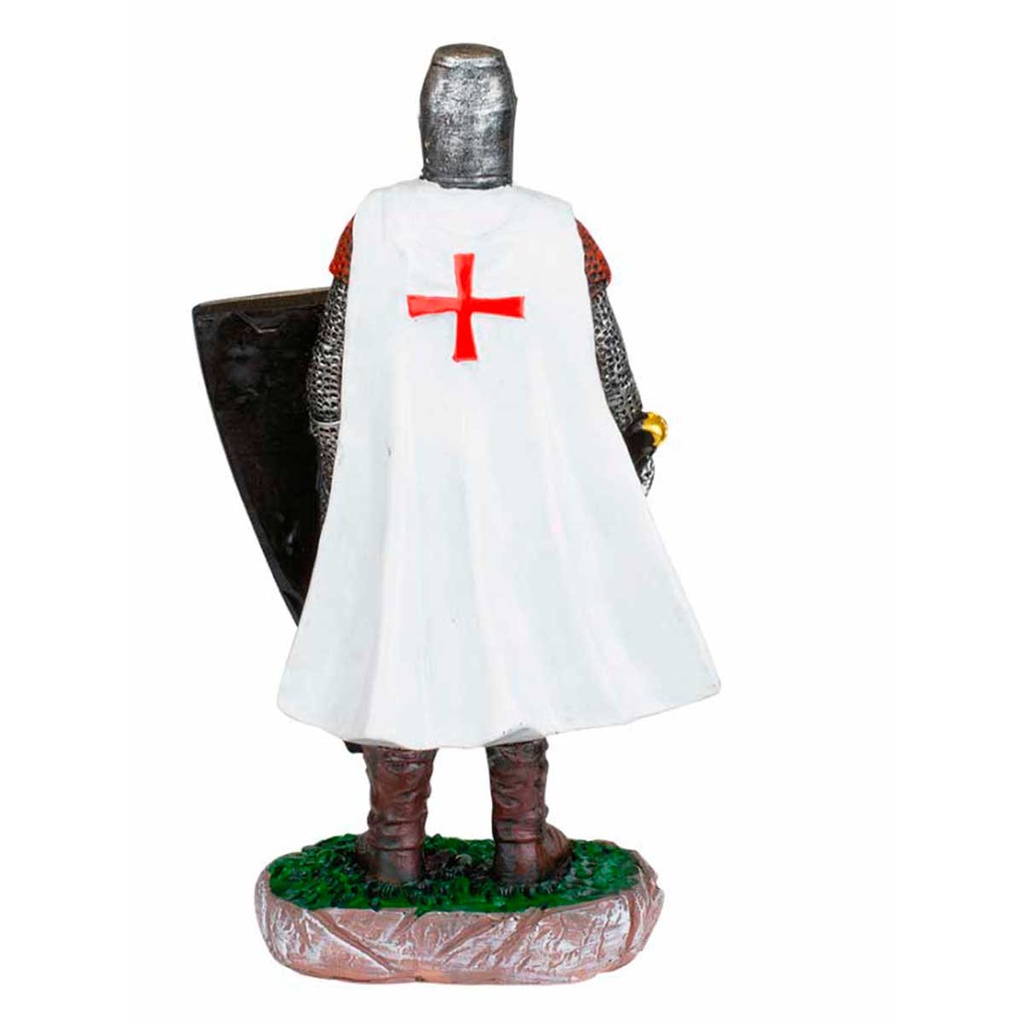 FIGURA TEMPLARI0 ESPADA Y ESCUDO 12 CM BLANCO