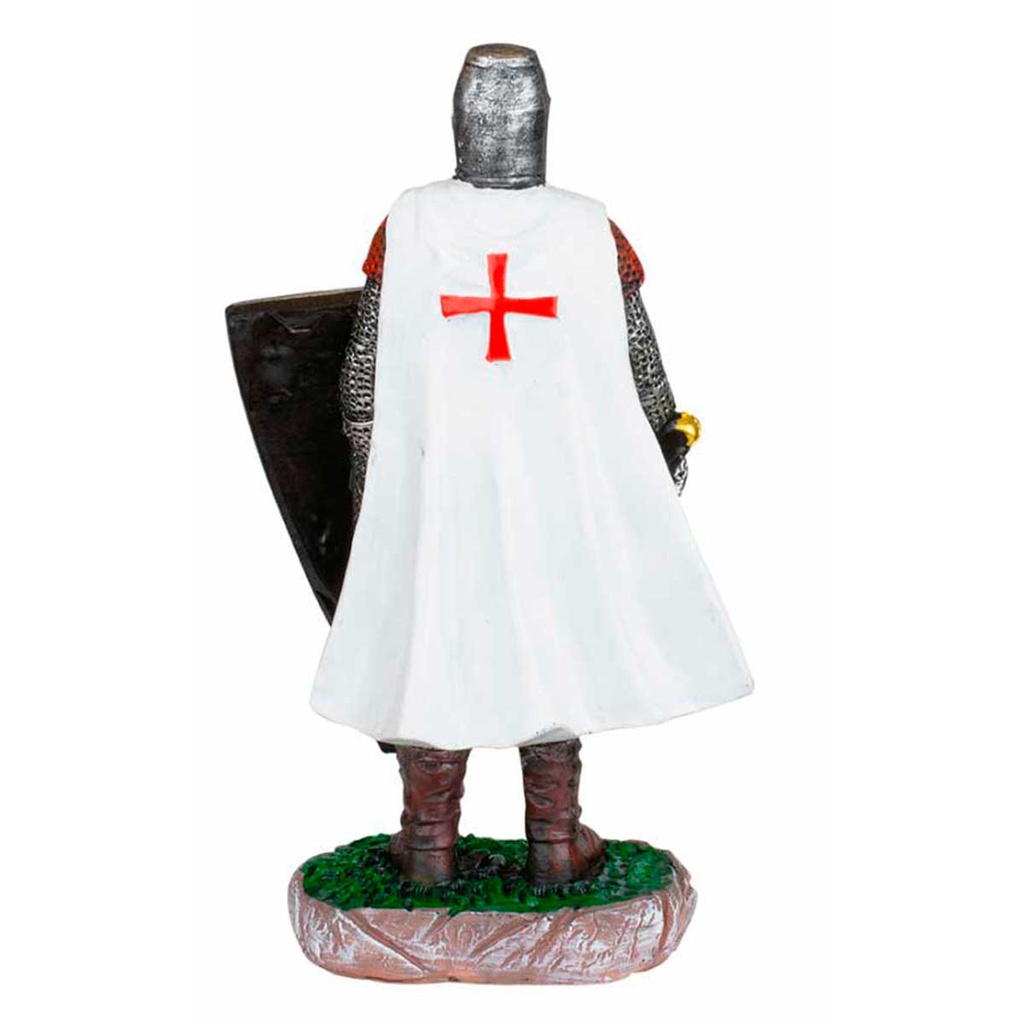 FIGURA TEMPLARI0 ESPADA Y ESCUDO 8 CM NEGRO