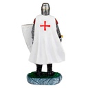 FIGURA TEMPLARI0 ESPADA Y ESCUDO 8 CM BLANCO