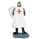 FIGURA TEMPLARI0 HACHA Y ESCUDO 12 CM BLANCO