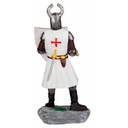 FIGURA TEMPLARI0 MAZA Y ESCUDO 18 CM BLANCO