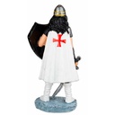 FIGURA TEMPLARIA ESPADA Y ESCUDO 18 CM BLANCO