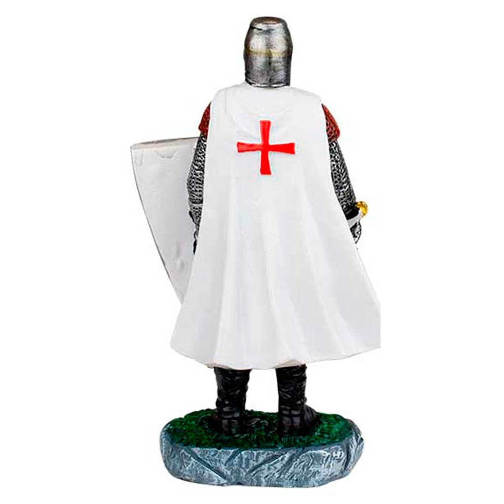 FIGURA TEMPLARIO ESPADA Y ESCUDO 30 CM BLANCO