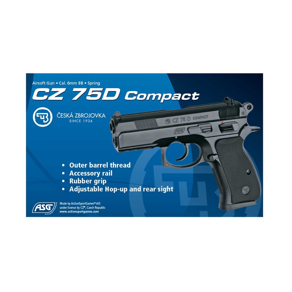 PISTOLA ASG CZ 75D COMPACT MUELLE NEGRO