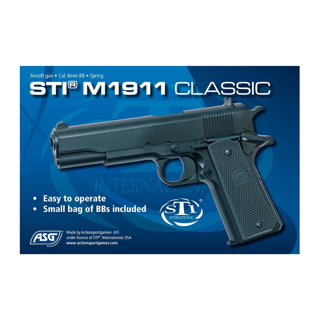 PISTOLA ASG STI M1911 MUELLE NEGRO