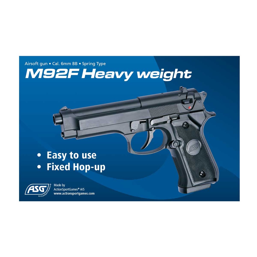 PISTOLA ASG M92F HEAVY WEIGHT MUELLE NEGRO