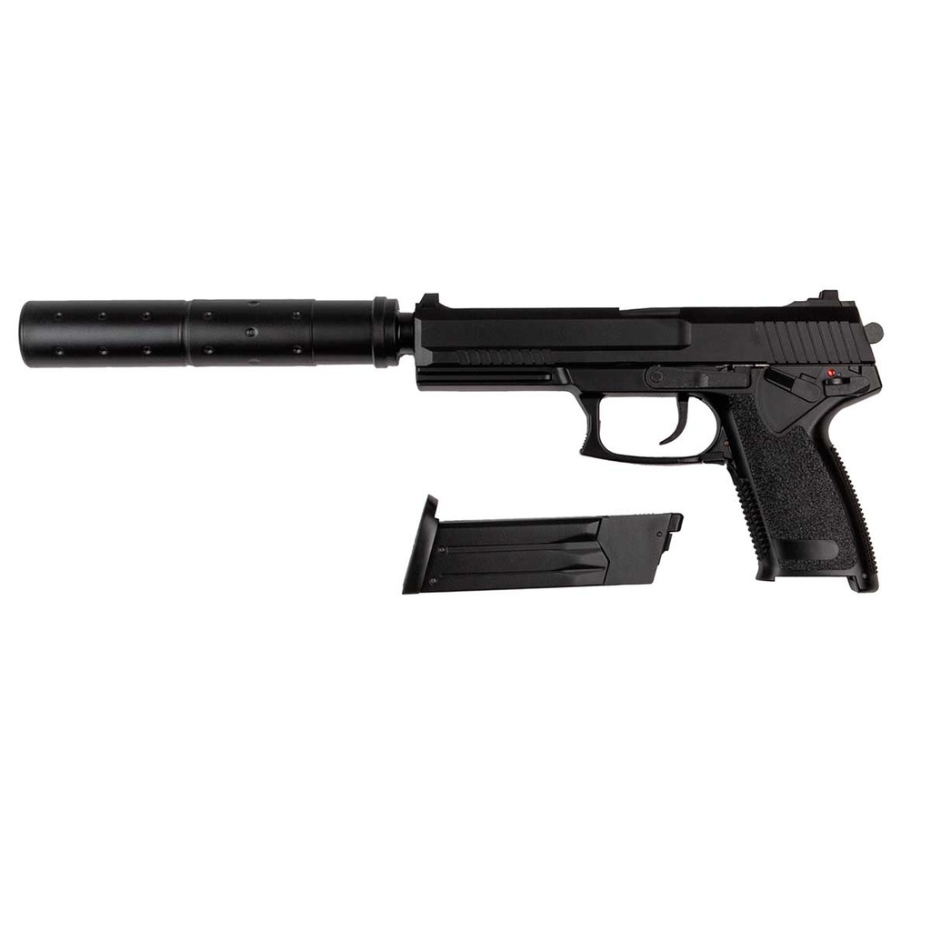 PISTOLA ASG MK23 GAS C/SILENCIADOR NEGRA