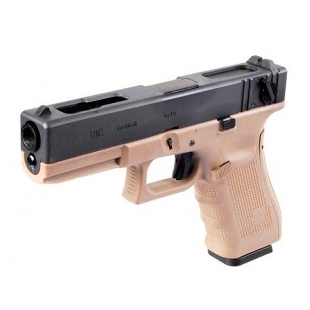 PISTOLA WE G18 V4 FULL METAL TAN-NEGRO