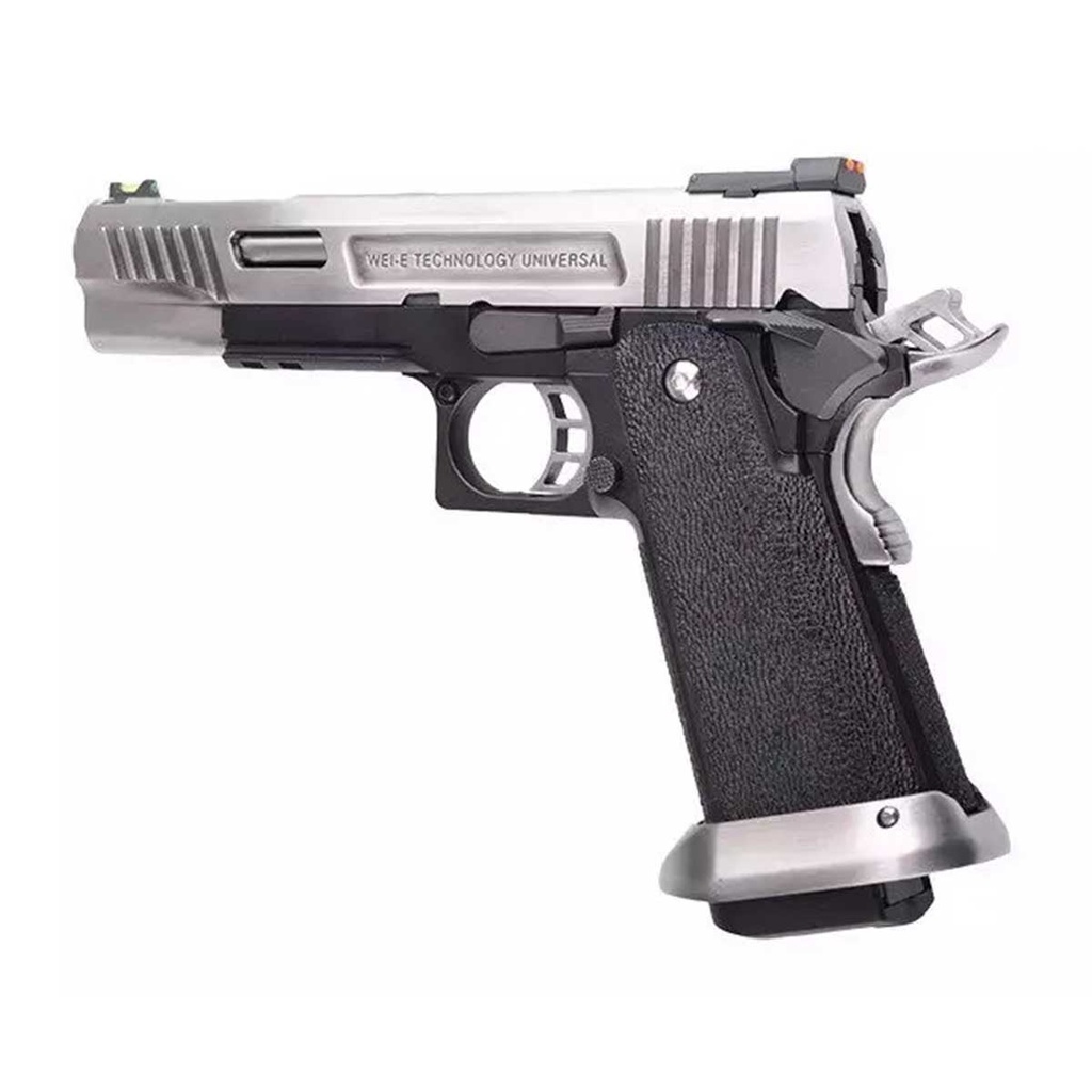 PISTOLA WE HI-CAPA 5.1 REX LONG FULL METAL PLATA