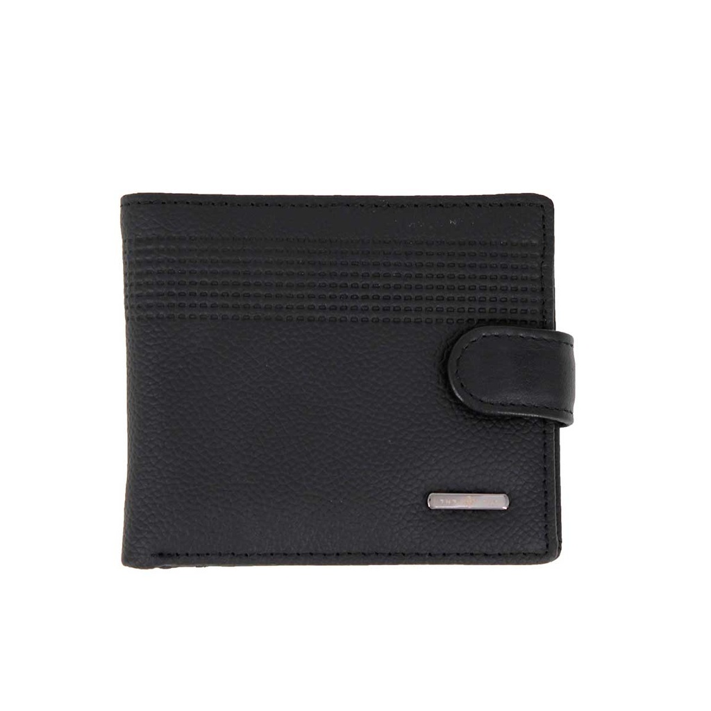 CARTERA PIEL GRABADO ARRIBA CIERRE NEGRA