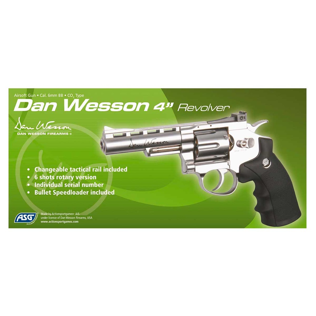 REVOLVER ASG DAN WESSON 4" CO2 PLATA