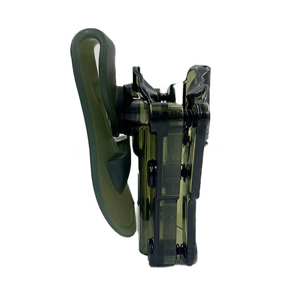 FUNDA PISTOLA RIGIDA CYTAC UNIVERSAL TRANSPARENTE VERDE