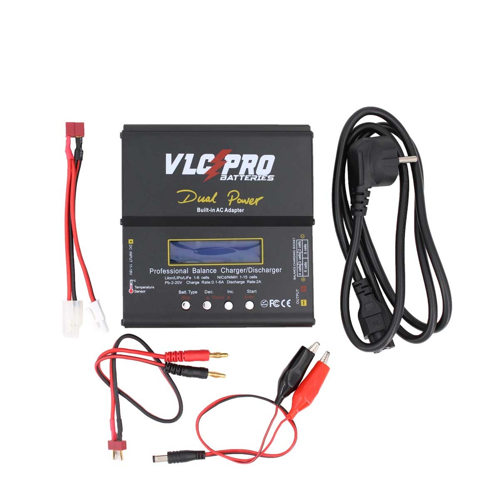 CARGADOR BATERIA VLC PRO B6AC BALANCEADOR LIPO/LIFE/NIMH 80W NEGRO