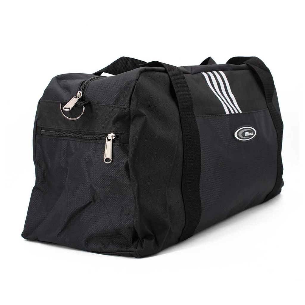 BOLSA MANO SPORTS 4 RAYAS BLANCAS NEGRA