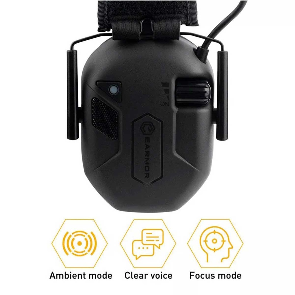 AURICULARES EARMOR TACTICAL M300T BLUETOOTH NEGRO