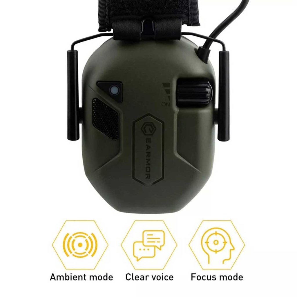 AURICULARES EARMOR TACTICAL M300T BLUETOOTH VERDE