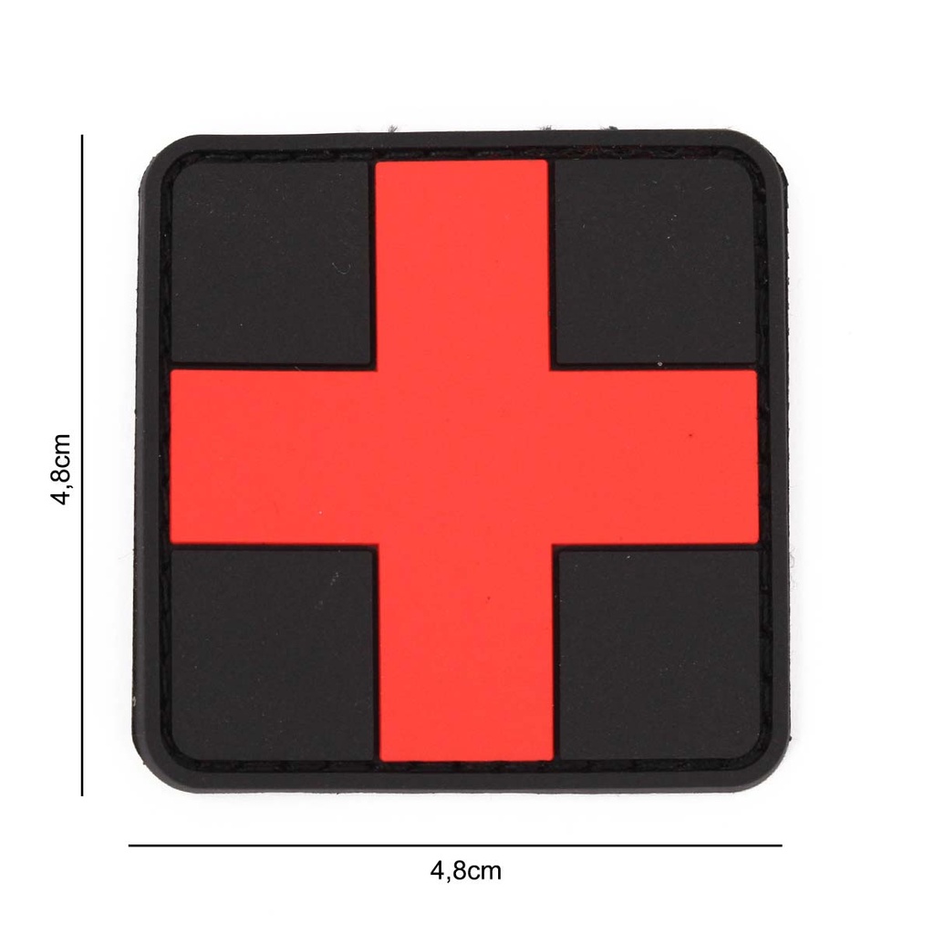 PARCHE IMMORTAL PVC MEDICO NEGRO-ROJO