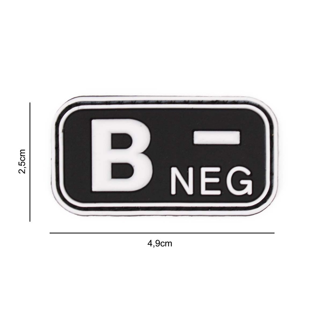 PARCHE IMMORTAL PVC GRUPO SANGUINEO B- NEGRO