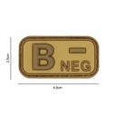 PARCHE IMMORTAL PVC GRUPO SANGUINEO B- TAN