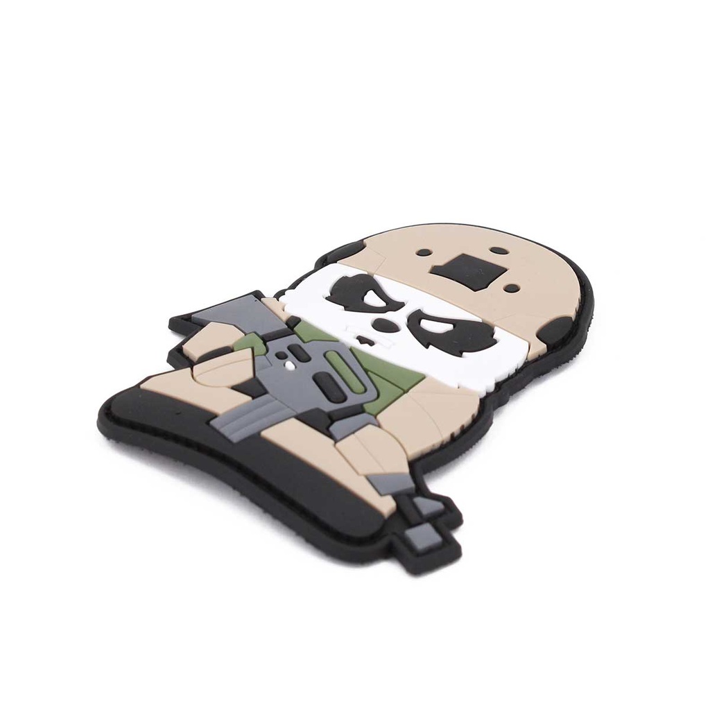 PARCHE IMMORTAL PVC 3D OSO PANDA TACTICO BEIGE-BLANCO
