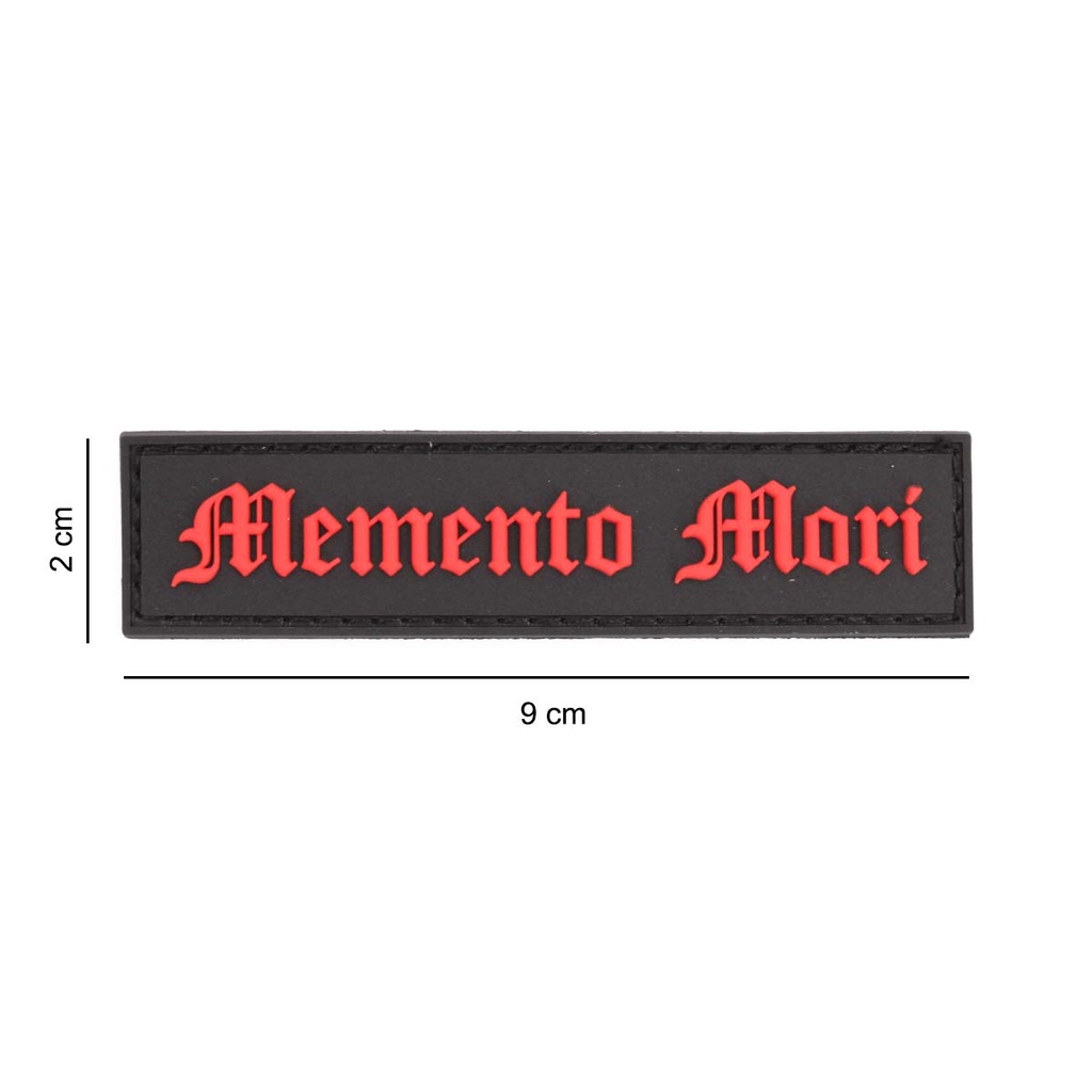 PARCHE IMMORTAL PVC 3D TIRA MEMENTO MORI NEGRO-ROJO