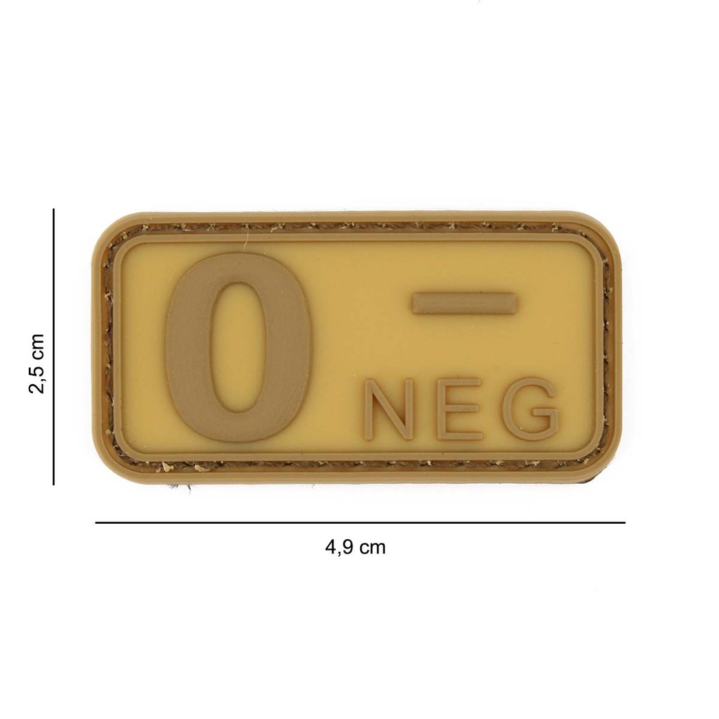 PARCHE IMMORTAL PVC GRUPO SANGUINEO 0 NEGATIVO TAN